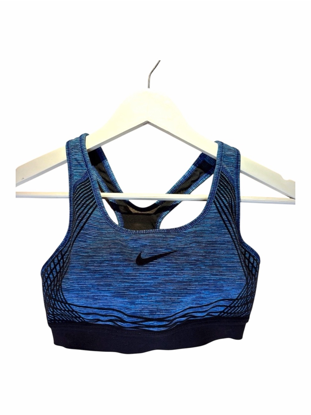 Nike Pro Hyper Classic Women’s Lined Sports Bra Size Small Blue Black